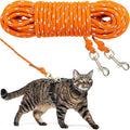 Reflective Cat Leash, 30ft Escape Proof Walking Lead Yard Long Leash, Extender by CHERPET