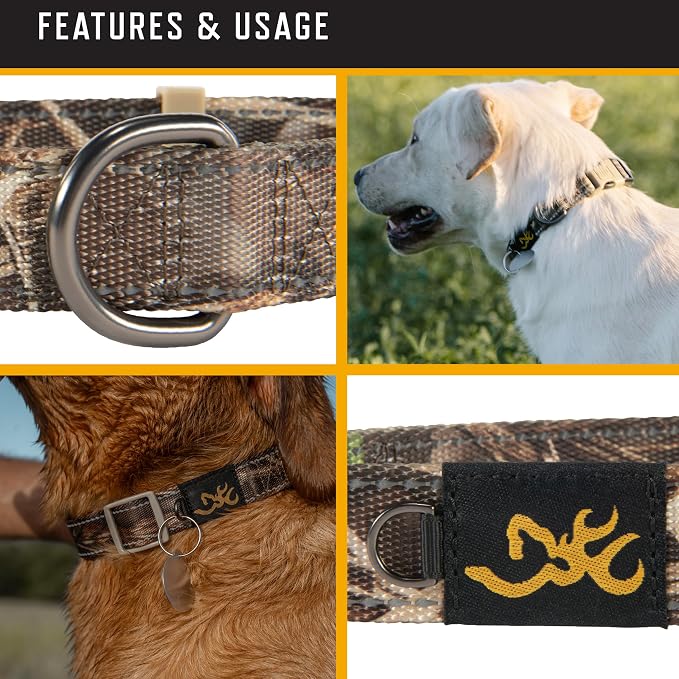 Browning Classic Preformance Webbing Pet Collar, Fully Adjustable, Available in - Image 3