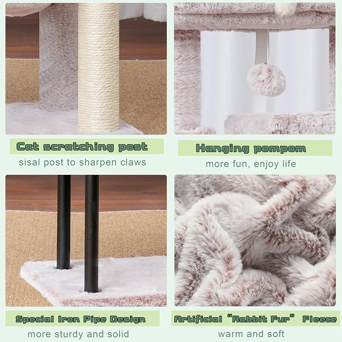 Cat Tree, Cat Tower for Indoor Cats, 43.3 inch Cat Tree Tower - Image 7