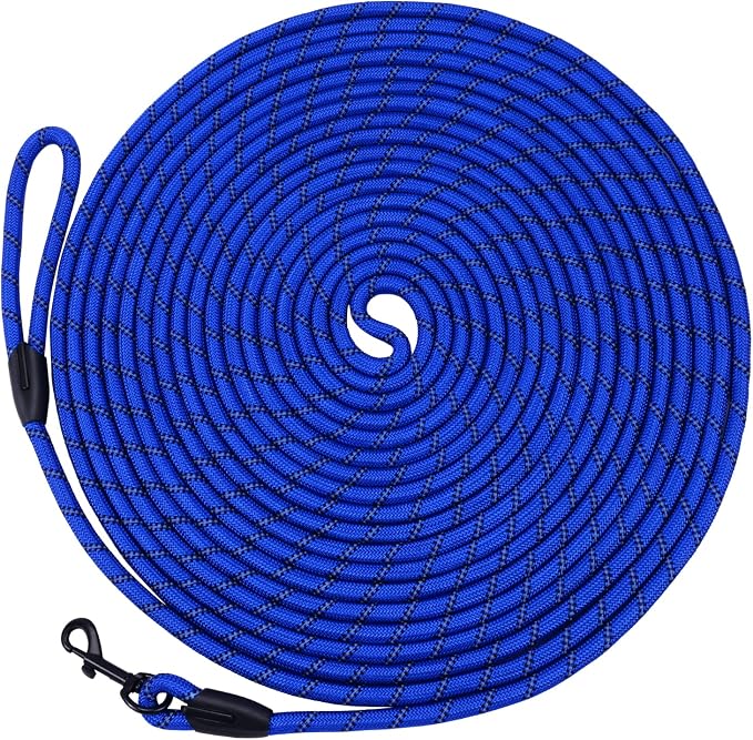 Long Dog Leash for Training 15Ft-Reflective Nylon Rope by Hi+Kiss