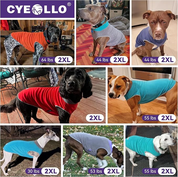 cyeollo 2 Pack Dog Sweater Fleece Vest Dog Sweatshirt Reflective Lightweight - Image 6