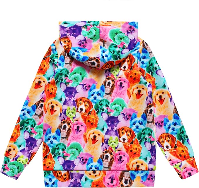 Girls Zip Up Hoodie Jacket Unicorn/Cat Sweatshirt - Image 2