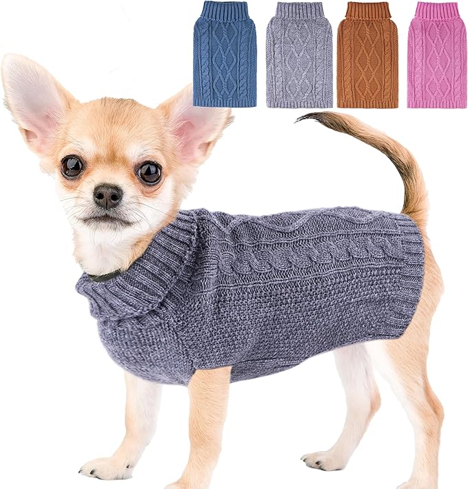XS Dog Sweater Dog Clothes for Small Dogs Winter Chihuahua Clothes Warm Small by viunimo