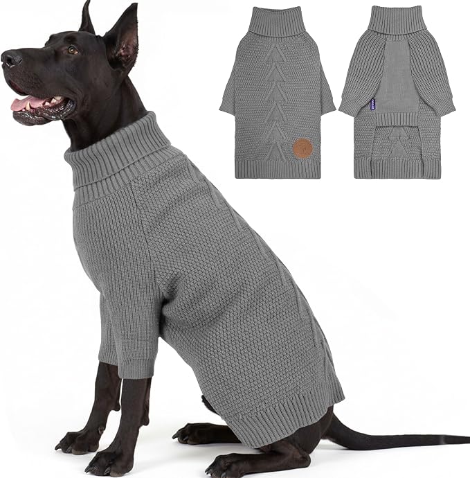 cyeollo 4XL Dog Sweater, Knitwear Pullover Sweaters Turtleneck Fall Winter Dog by CYEOLLO