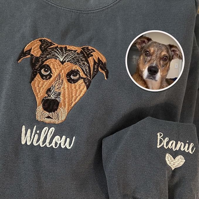 GODMERCH Customized Pet Embroidered Sweatshirt, Custom Dog Face Embroidered - Image 6