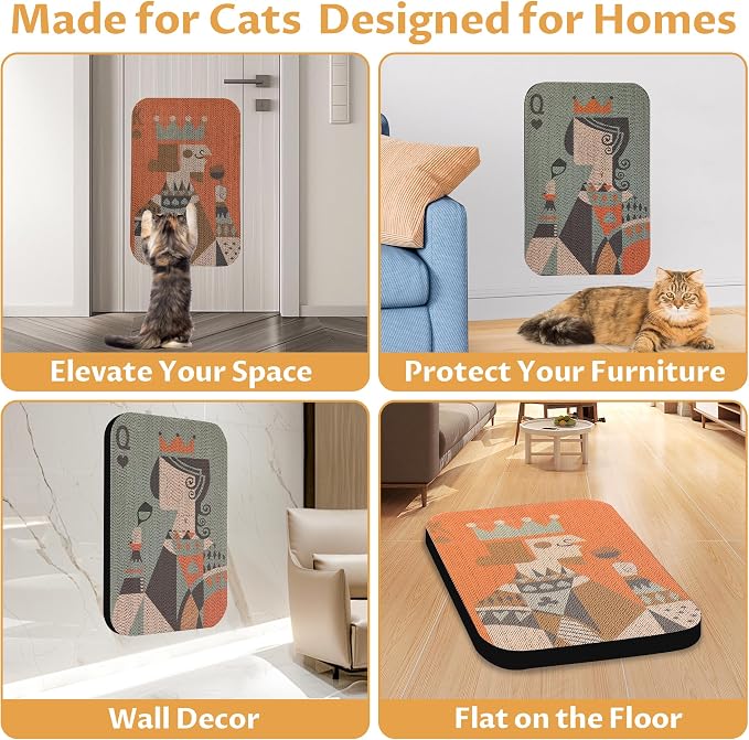 2 Pack Art Cat Scratcher, Wall-Mountable Cat Scratch Pad, Wall Cat Scratcher - Image 5