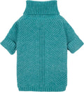 Fitwarm Medium Turtleneck Dog Knitted Sweater, Teal Blue Thermal Winter Dog by Fitwarm