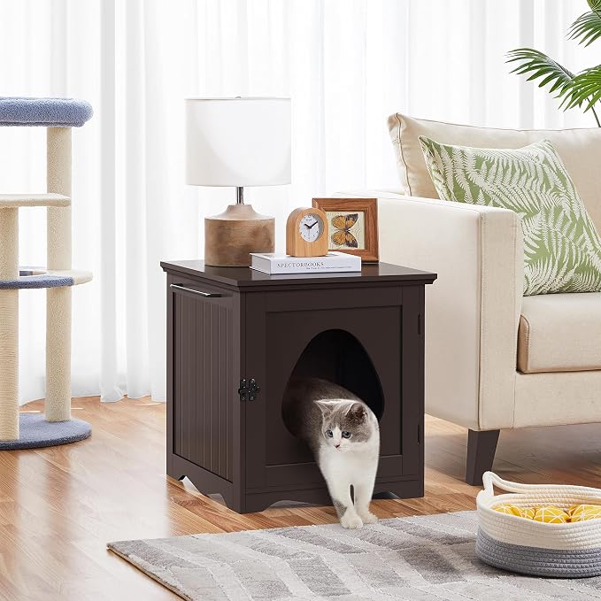 Yaheetech Cat Litter Box Enclosure, Litter Box Furniture Hidden - Image 2