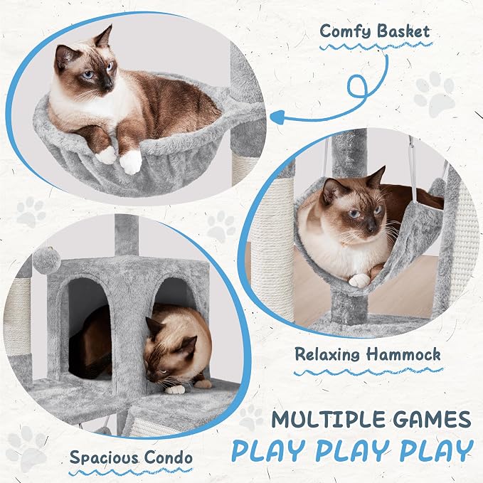 Yaheetech Cat Tree Tower, 40-Inch Condo - Image 6
