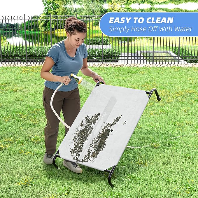 Simple Trending Raised Dog Bed for Small Dogs, Waterproof Elevated Dog Cot - Image 8