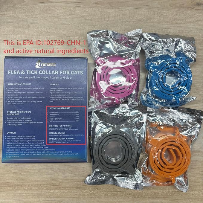 4 Pack Flea Collar for Cats, 32 Months Flea and Tick Prevention for Cat - Image 3