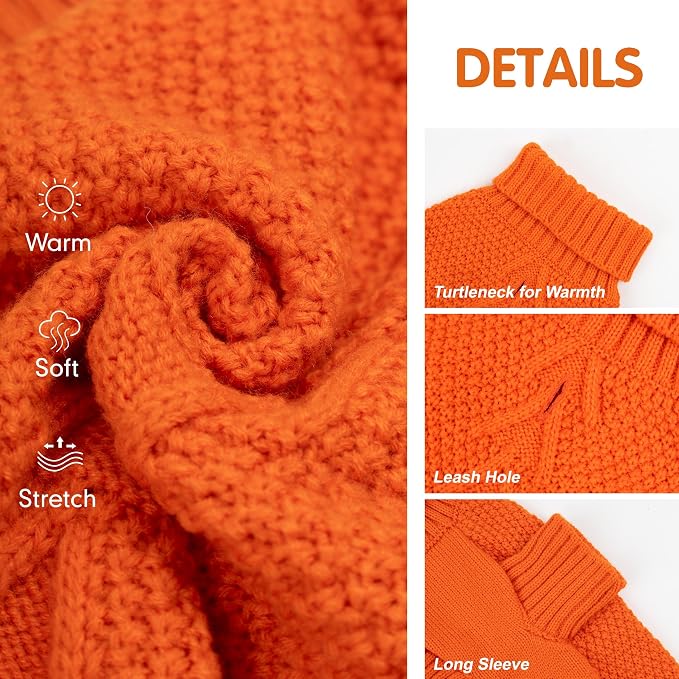 cyeollo Dog Sweater Pullover Turtleneck - Image 2