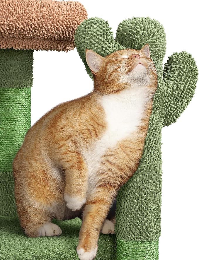 Yaheetech Cactus Cat Tree, 42in Cat Tower - Image 3