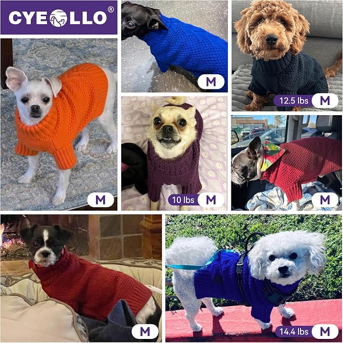 cyeollo Warm Fleece Dog Sweater, Tureleneck Sweatershirt - Image 6