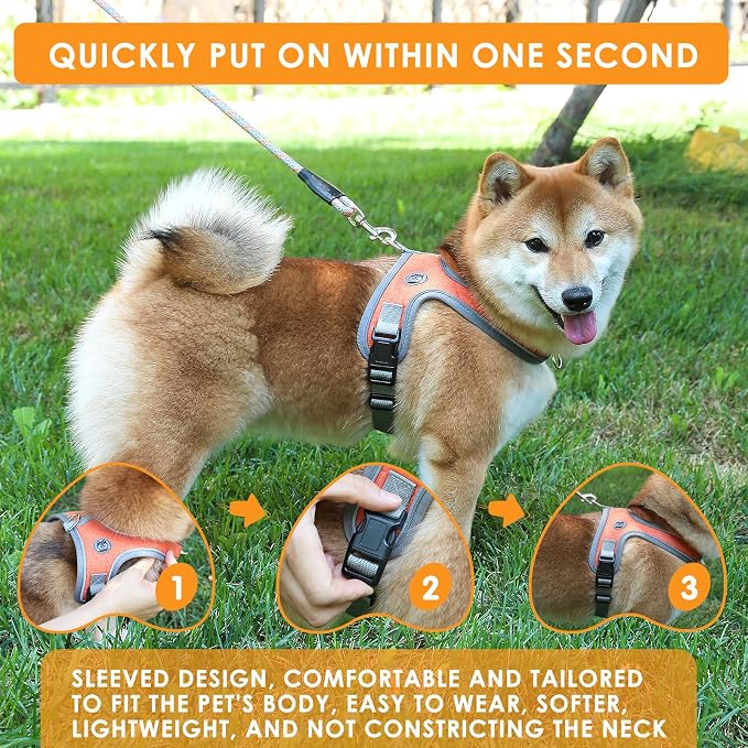 Dog Harness and Leash Set, No Pull Saddle Style Pet Harness, Breathable Mesh - Image 5