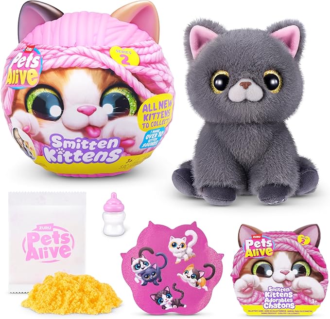 Pets Alive Smitten Kittens Series 2 by ZURU – Interactive Plush Cat Toy by PetsAlive