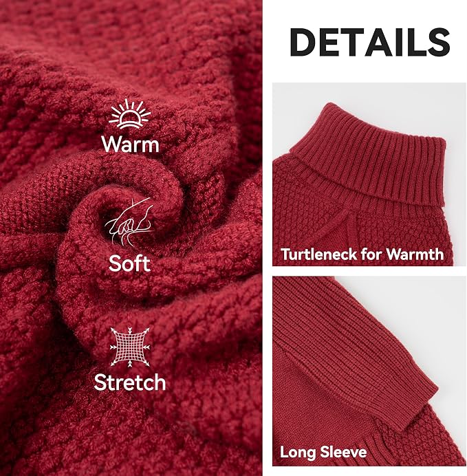 cyeollo 4XL Dog Christmas Sweater, Knitwear Turtleneck Pullover Sweaters Fall - Image 3