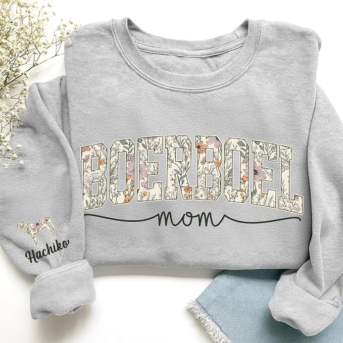 Personalized Dog Mom Sweatshirt, Dog Lover Crewneck, Gift Idea - Image 4