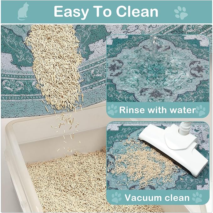 Glittme Cat Litter Mat with Non-Slip Bottom Litter Box Mat 33"X22" Litter - Image 7