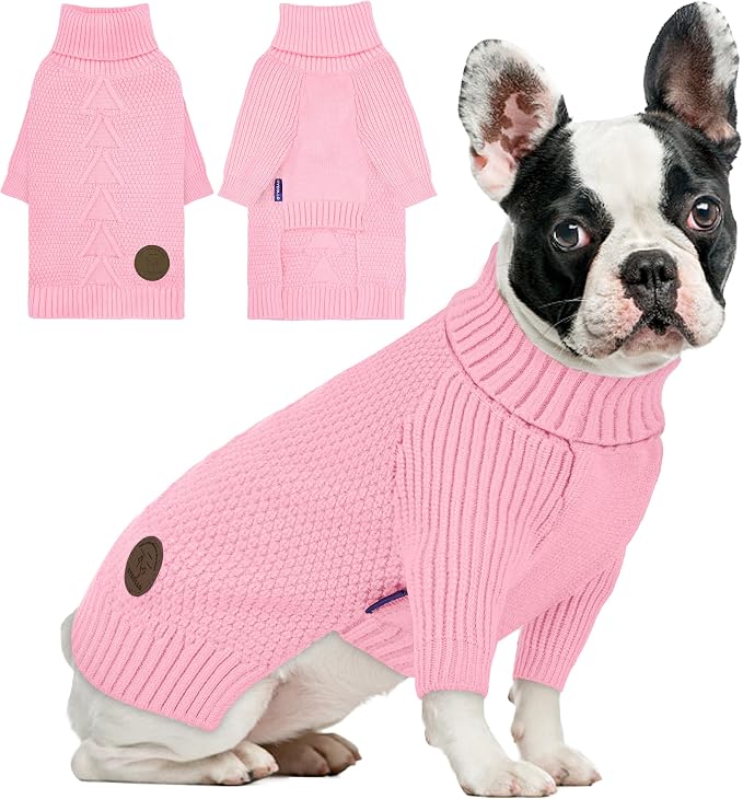 cyeollo Turtleneck Dog Sweater Soft Knitwear Pullover Sweaters by CYEOLLO