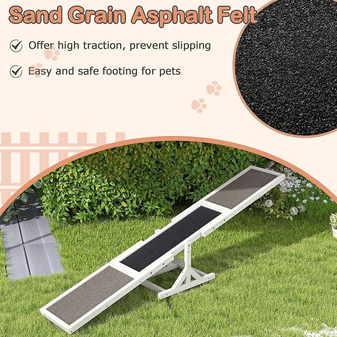PETSITE Wooden Dog Agility Seesaw, Dog Exercise & Play Set, Outdoor Run Game Toy - Image 5