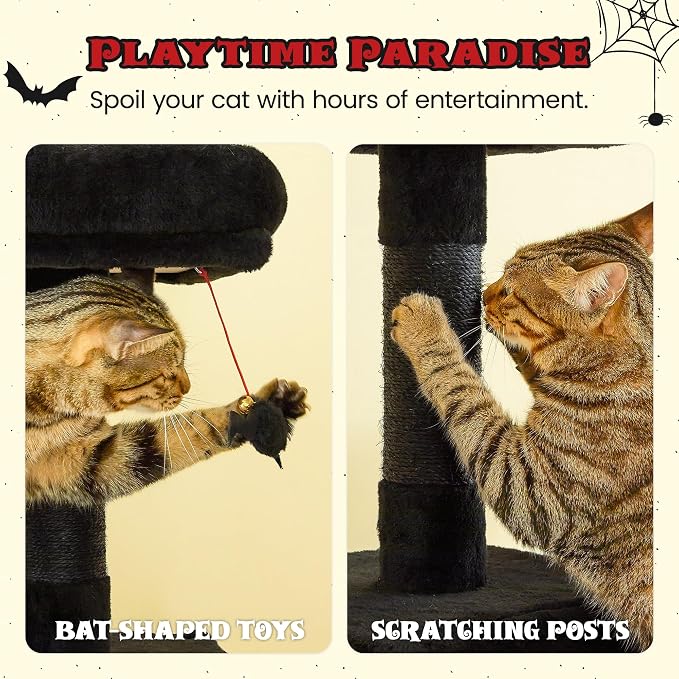 MWPO Gothic Cat Tree for Indoor Cats, 63.8 Inches Multi-Level Cat Tower - Image 7