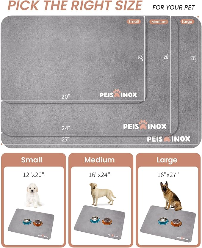 Cat Dog Food Mat, Rapid Water Absorption Dog Mat - Image 5