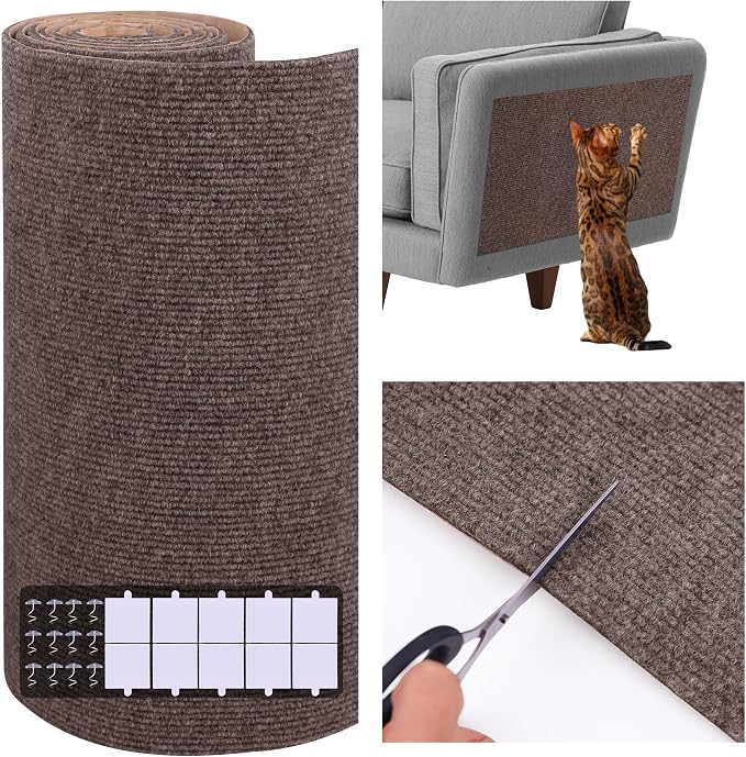 15.7'' x 39.3'' Cat Scratch Furniture Protector Adhesive Trimmable Cloth Couch by Unknown