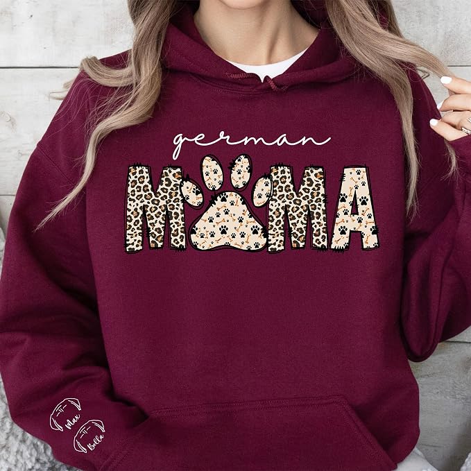 Personalized Dog Breed Mama Sweatshirt, Custom Paw Print Sweater, Cozy Pet - Image 2