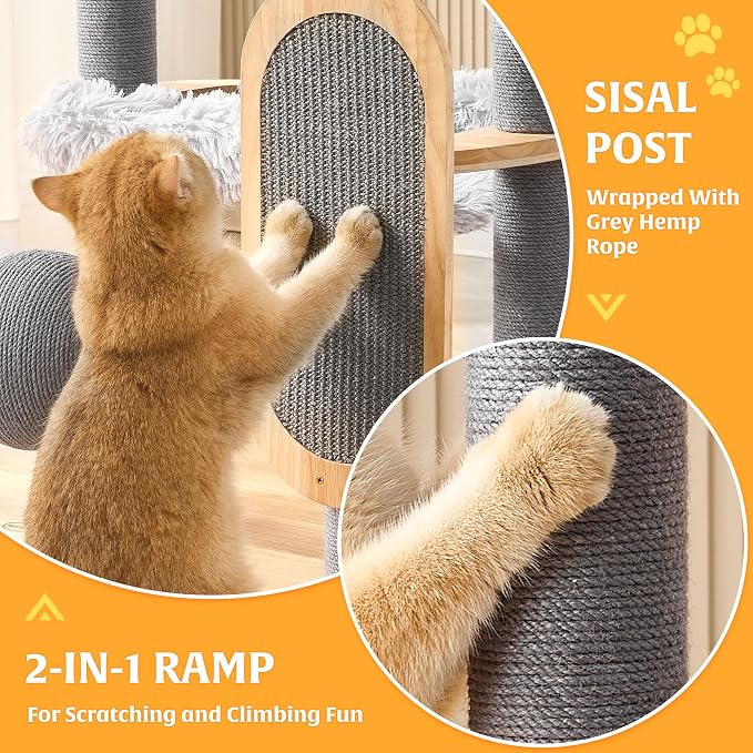 HITTITE Solid Wood Cat Tree Tower - Image 4