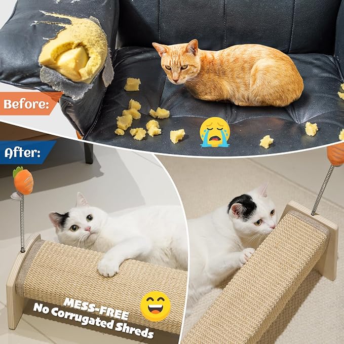 PETKARAY Horizontal Scratching Post, Large Cat Scratcher - Image 4