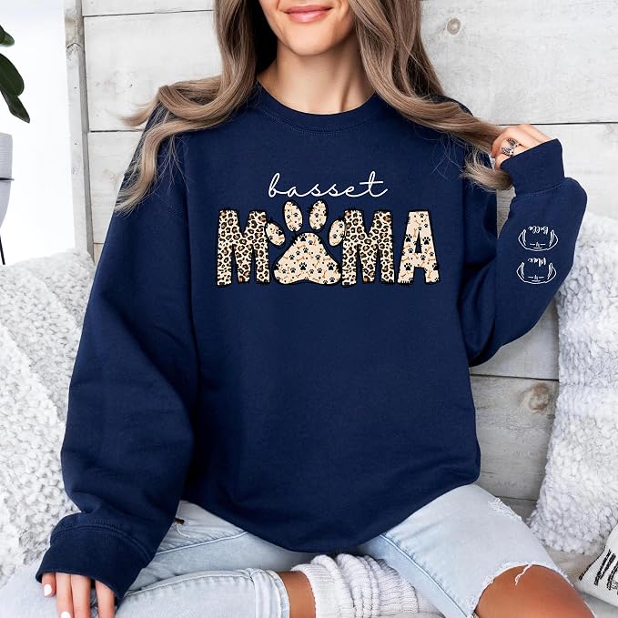 Personalized Dog Breed Mama Sweatshirt, Custom Paw Print Sweater, Cozy Pet - Image 4