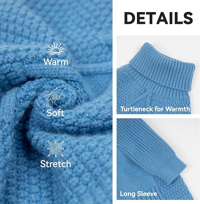 cyeollo Small Dog Sweater, Warm Turtleneck Sweaters - Image 3