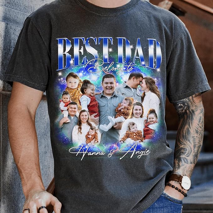 Custom Dad Shirt Personalized Picture T-Shirt - Image 2