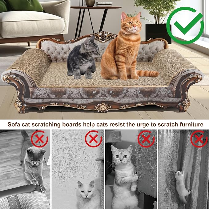Sofa Shaped Scratching Couch, Thick Scratching Cardboard, Lounge Bed - Image 4