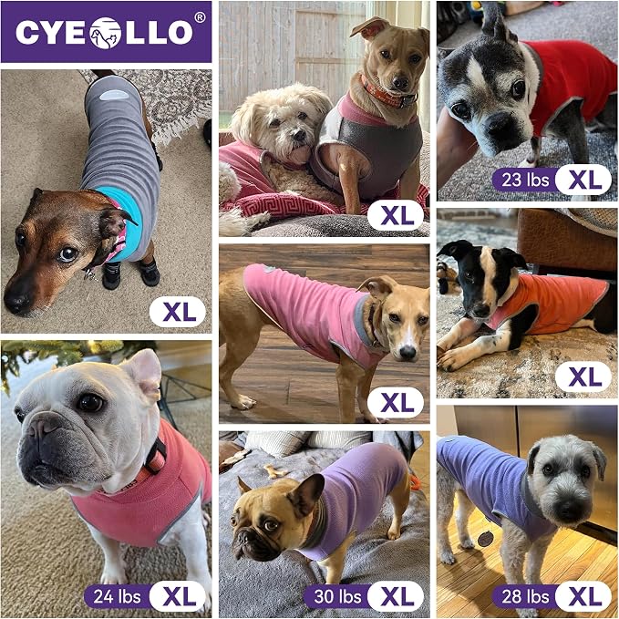 cyeollo 2 Pack Dog Sweater Sweatshirt Stretchy Fleece Vest Pullover Dog Jacket - Image 6