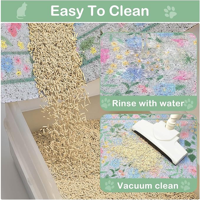 Glittme Cat Litter Mat with Non-Slip Bottom Litter Box Mat 24"X15" Litter - Image 7