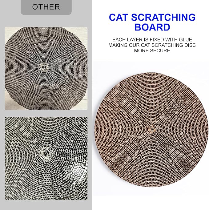 Round Cat Scratcher Pad 10 inch Diameter 3/5 inch Thickness Scratch Replacement - Image 5