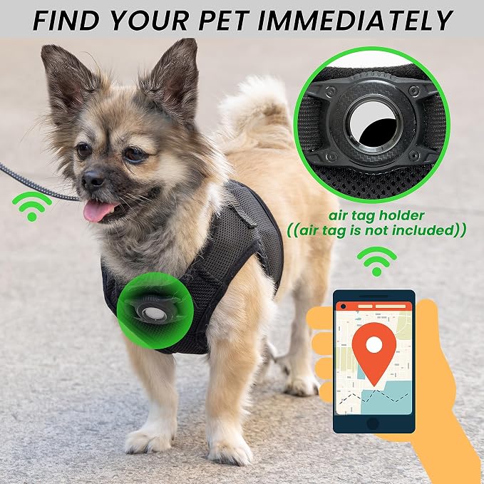 Dog Harness with Airtag Holder for Small Dogs, Cats - Image 3