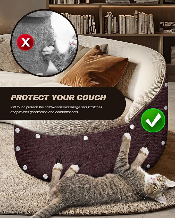 78.7"x15.8" Cat Scratch Mat, Trimmable Self-Adhesive Carpet, DIY Climb Cat - Image 6