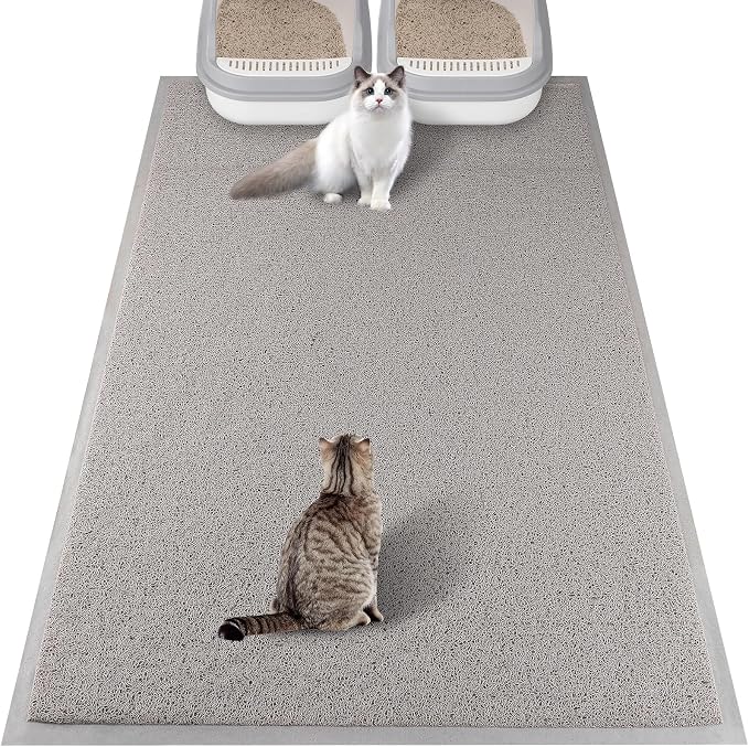 Cat Litter Mat, 47x31.5 in Litters Box Mat Waterproof Non-Slip Easy to Clean by ondware