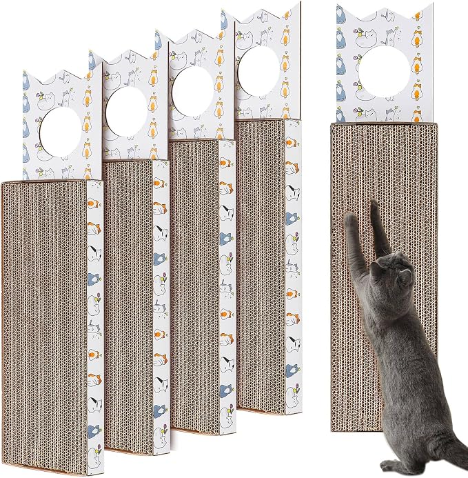 4 Pcs 15 Inch Door Hanging Cat Scratcher Cardboard Cat Scratching Board by Dansydaisy