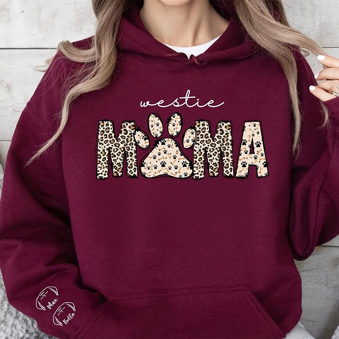 Personalized Dog Breed Mama Sweatshirt, Custom Paw Print Sweater, Cozy Pet - Image 2