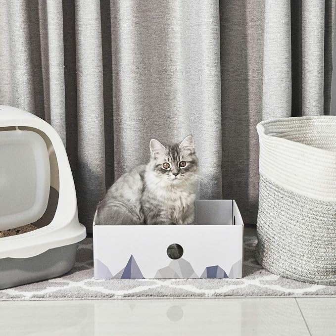 Cat Scratcher Box with Heavy-Duty Double-Sided Cardboard Pad, Cardboard Lounger - Image 6