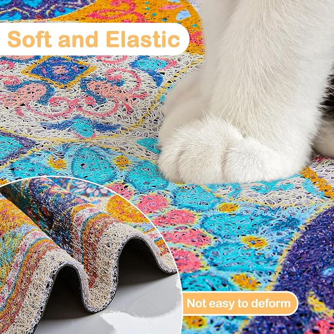 Glittme Cat Litter Mat with Non-Slip Bottom Litter Box Mat 24"X15" Litter - Image 4