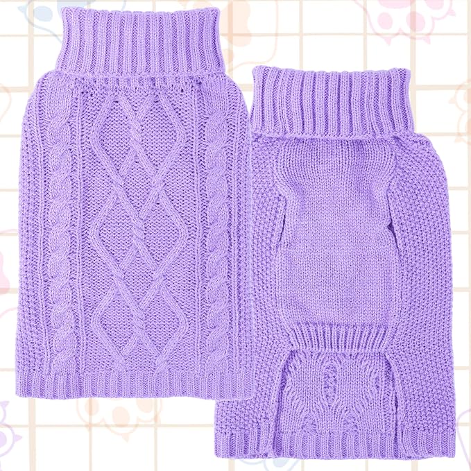Dog Sweaters for Small Dogs Winter Dog Clothes Turtleneck Puppy Sweater Warm - Image 4