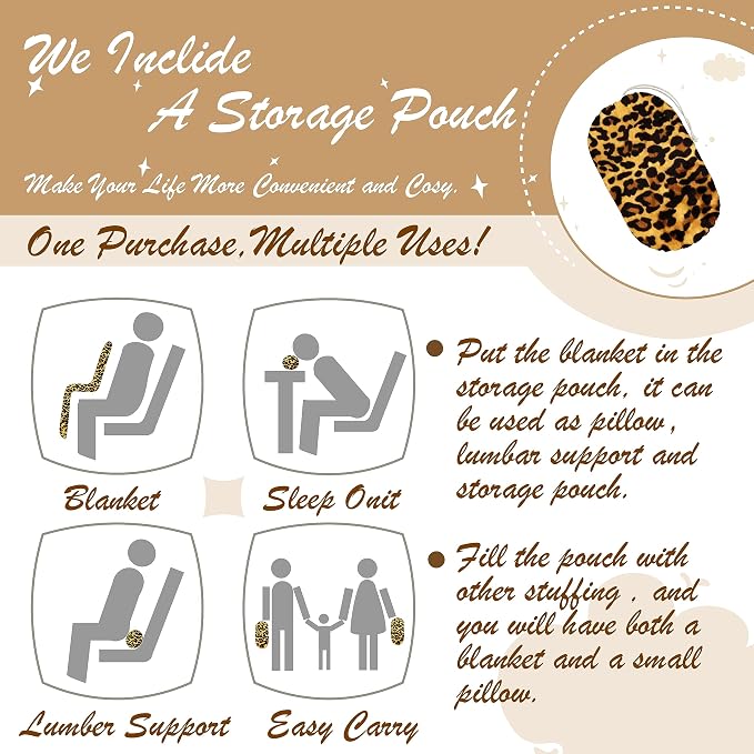 Bnuitland Leopard Print Fleece Flannel Throw - Image 3