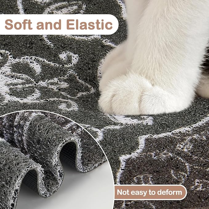 Glittme Cat Litter Mat with Non-Slip Bottom Litter Box Mat 24"X15" Litter - Image 6