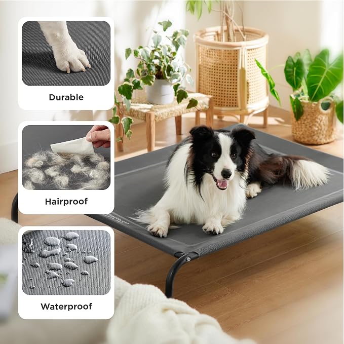 Bedsure Outdoor Elevated Dog Bed Medium Size Dog, Portable Indoor & Outdoor - Image 4