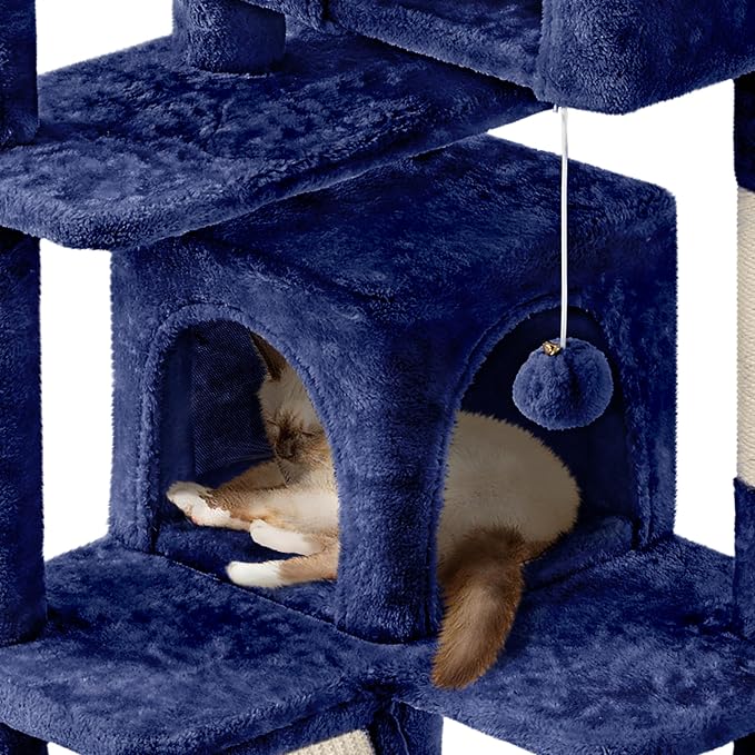 Yaheetech 57 inches Cat Tree for Indoor Cats, 2 Cat Condos, 2 Hanging Balls and - Image 7